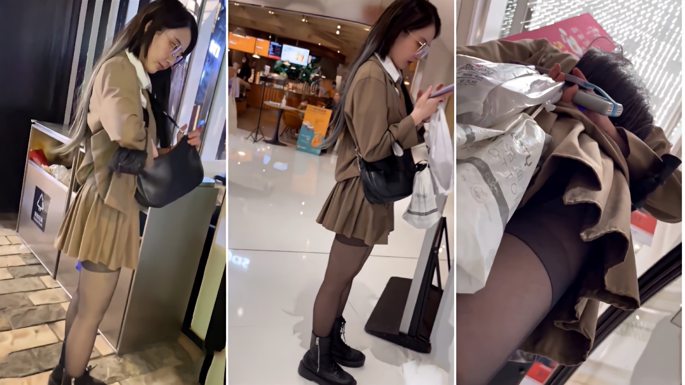 街头抄底 黑丝小姐姐被尾随跟拍
