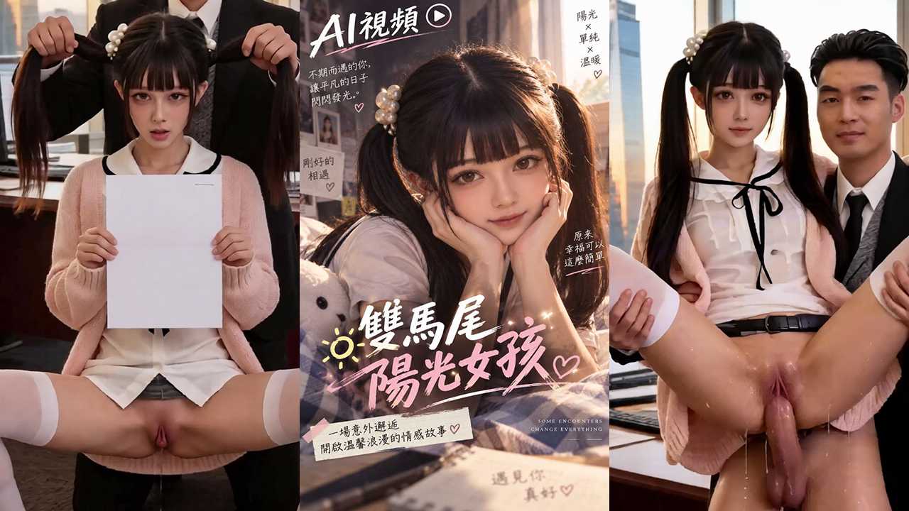 AI短剧 双马尾清纯女孩