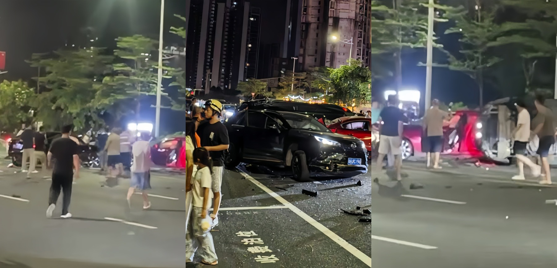 广东精神小伙市内飙车上演车毁人亡 现场曝光 网友神评赶着国庆投胎吗