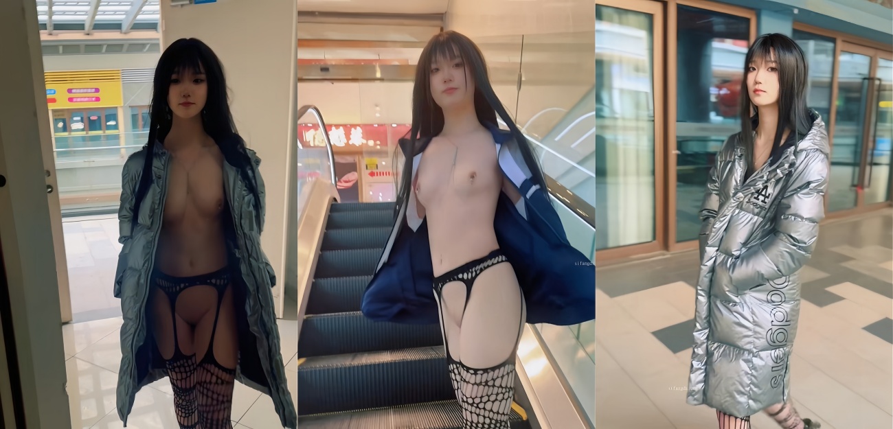 高颜值眼镜妹在商场大学校园随意露出 她的眼里没有路人只有主人的任务