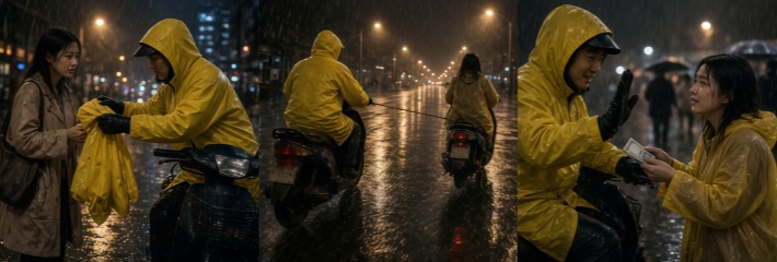 黑料正能量 暴雨夜电动车骑士 无偿发雨衣拖车助人 彰显雷锋精神