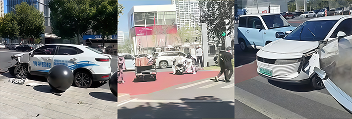 现实版碰碰车曝光 河北保定驾校 教练车失控连撞多车 网传老教练因突发疾病导致