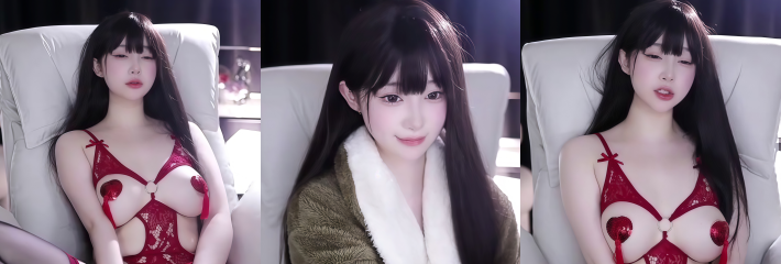 ASMR斗鱼助眠主播 doki醒醒 脱下浴袍换上红丝性感制服 含着透明假阳具 模拟和老公做爱